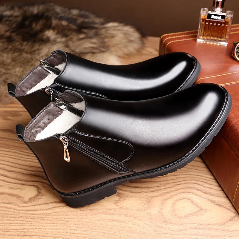2024 Winter Men's Boots Warm Fur Snow Boots, Pointed Side Zipper Business Men's Chelsea Boots, Fashion Soft Leather Cotton Shoes
2024 Winter Men's Boots Warm Fur Snow Boots, Pointed Side Zipper Business Men's Chelsea Boots, Fashion Soft Leather Cotton Shoes