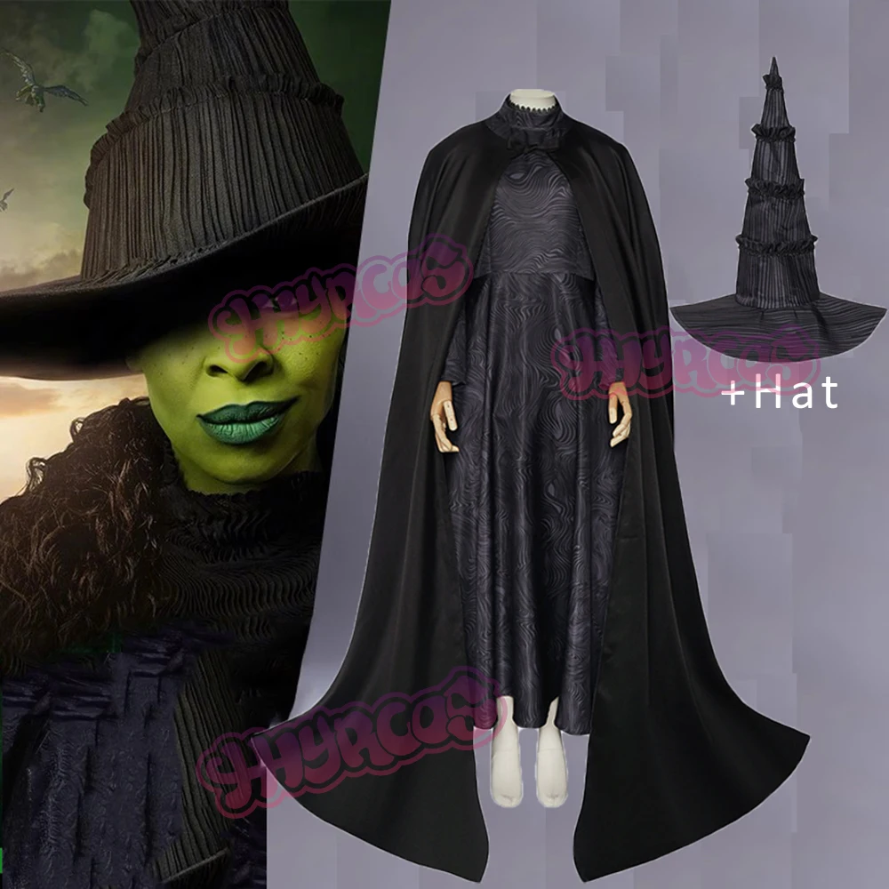 4PCS Movie Elphaba Cosplay Costume Hat Socks Long Cloak Dresses Hat Uniform Women Girls Halloween Role Play Party Outfits
4PCS Movie Elphaba Cosplay Costume Hat Socks Long Cloak Dresses Hat Uniform Women Girls Halloween Role Play Party Outfits