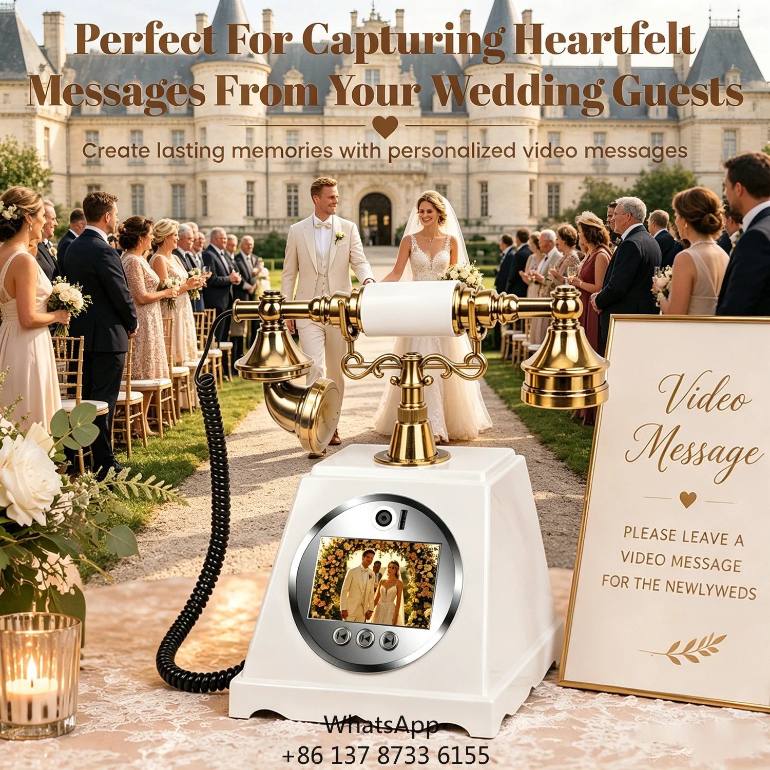 Premium Antique Wireless Video Guest Book With 32GB Large Storage Durable ABS Material Phone For Wedding Anniversary Celebration
Premium Antique Wireless Video Guest Book With 32GB Large Storage Durable ABS Material Phone For Wedding Anniversary Celebration