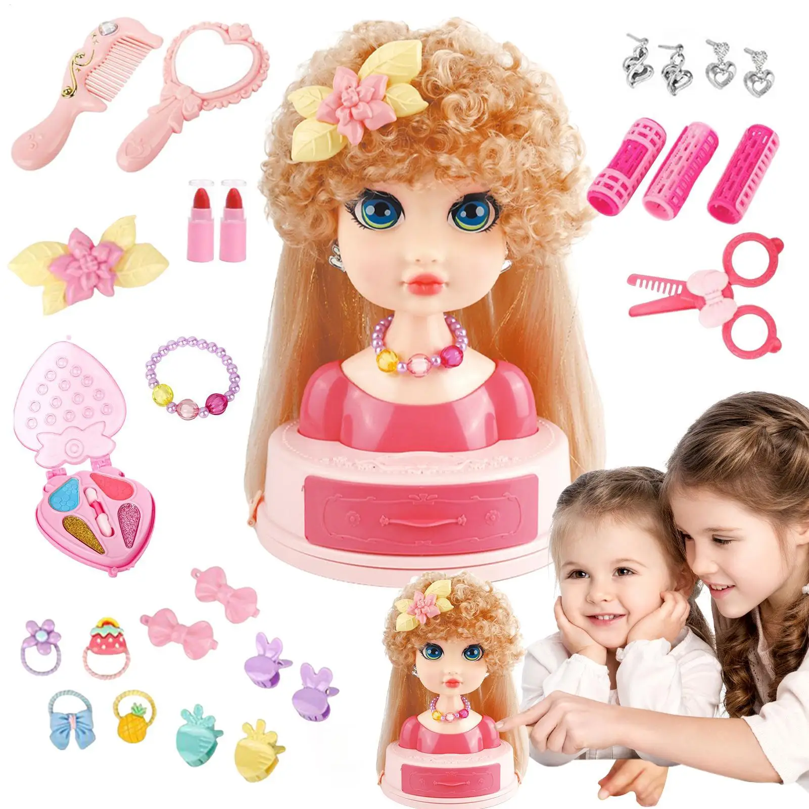 Doll Head for Hair Styling Kids Pretend Play Hair Styling Set Braiding Practice Hairpins Makeup Beauty for 3-6 Years Old
Doll Head for Hair Styling Kids Pretend Play Hair Styling Set Braiding Practice Hairpins Makeup Beauty for 3-6 Years Old
