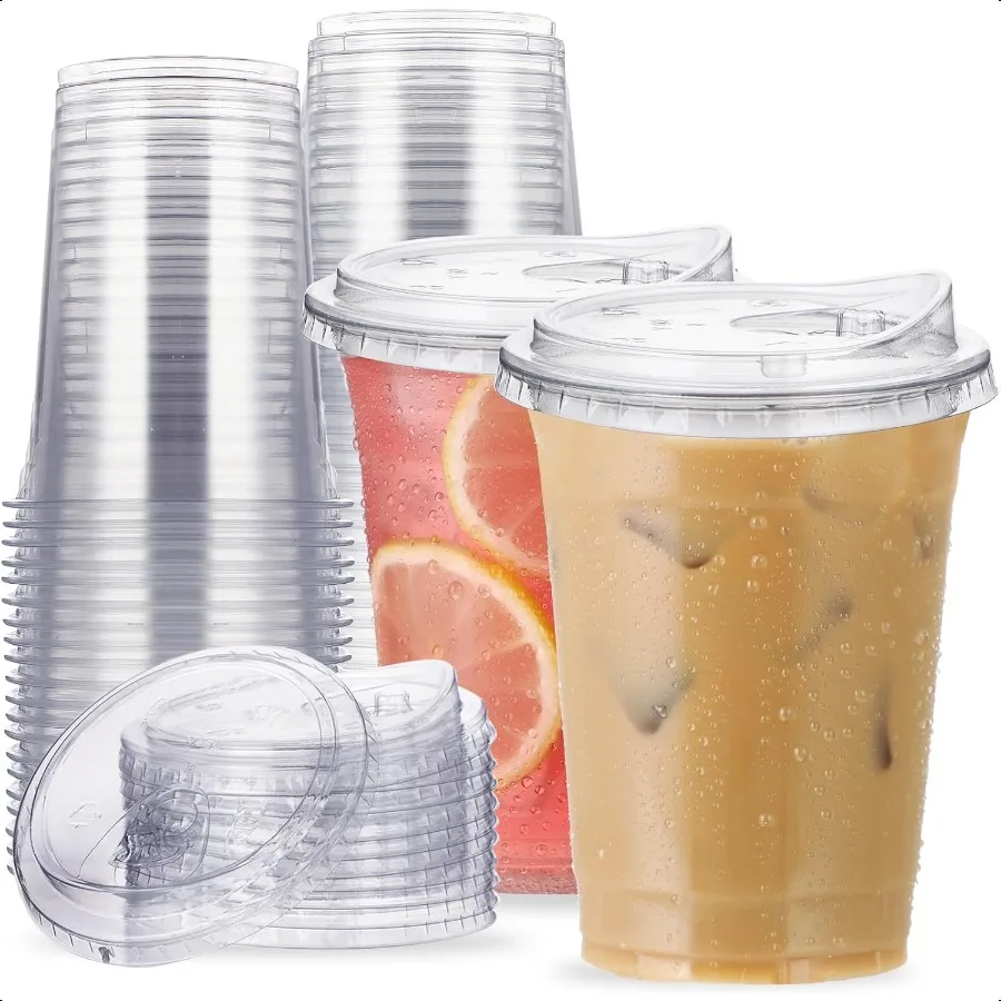 16 oz Clear Plastic Cups with StrawlSipLids 25 Sets Cup Plastic Iced Coffee Cups To Go Cup with Sip Through Lids for Smoothie
16 oz Clear Plastic Cups with StrawlSipLids 25 Sets Cup Plastic Iced Coffee Cups To Go Cup with Sip Through Lids for Smoothie