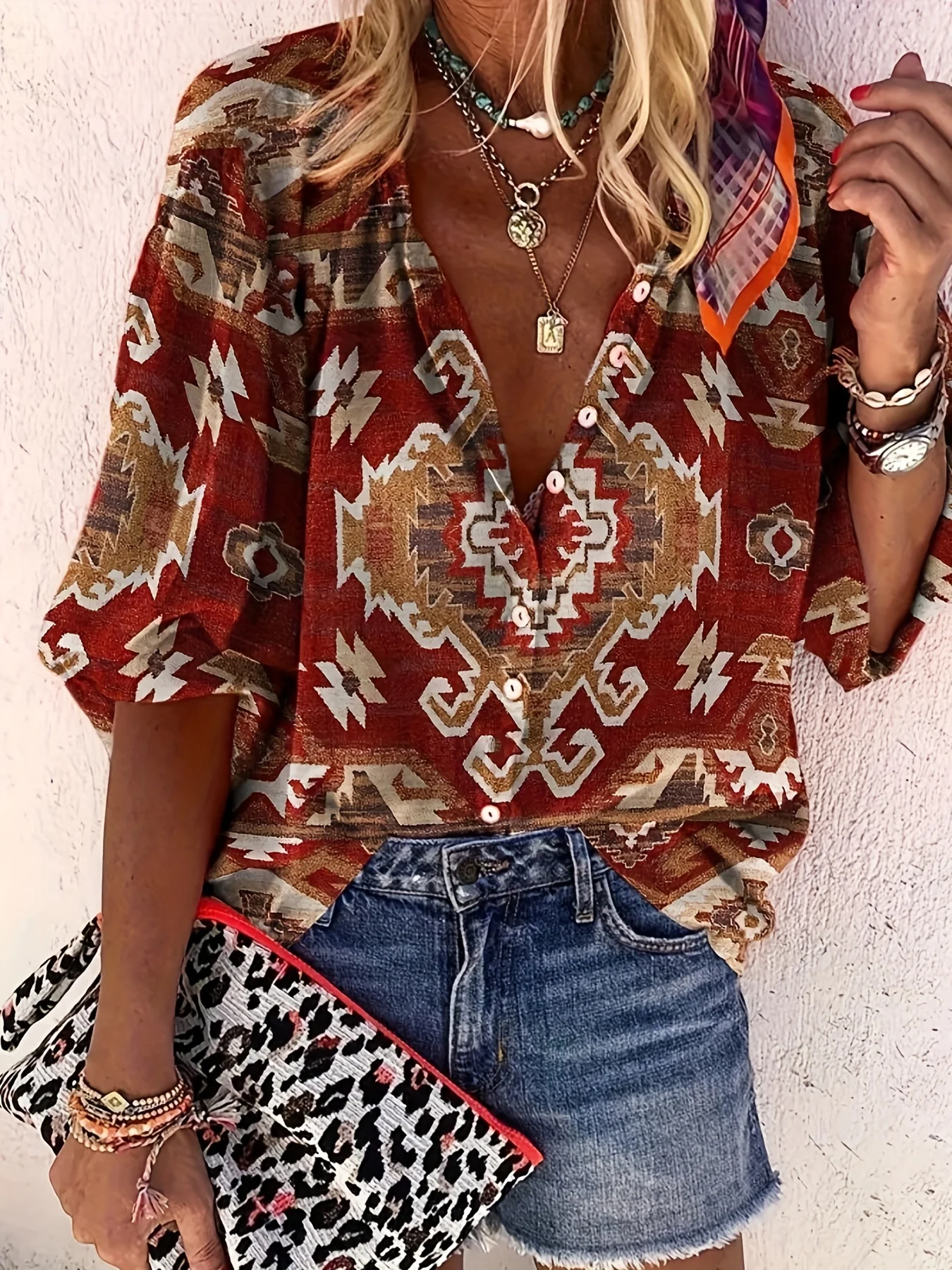 Women's Casual Commuter Shirt Bohemian Geometric Print Long Sleeve Shirt
Women's Casual Commuter Shirt Bohemian Geometric Print Long Sleeve Shirt