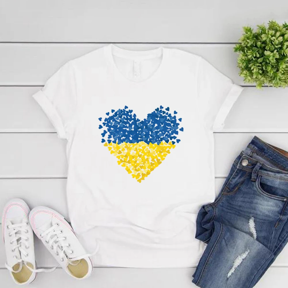 Ukraine Flag Tshirt Ukraine Heart Graphic T Shirts Women's Short Sleeve O-Neck T-shirts Love and Peace T-Shirts Women Clothes
Ukraine Flag Tshirt Ukraine Heart Graphic T Shirts Women's Short Sleeve O-Neck T-shirts Love and Peace T-Shirts Women Clothes