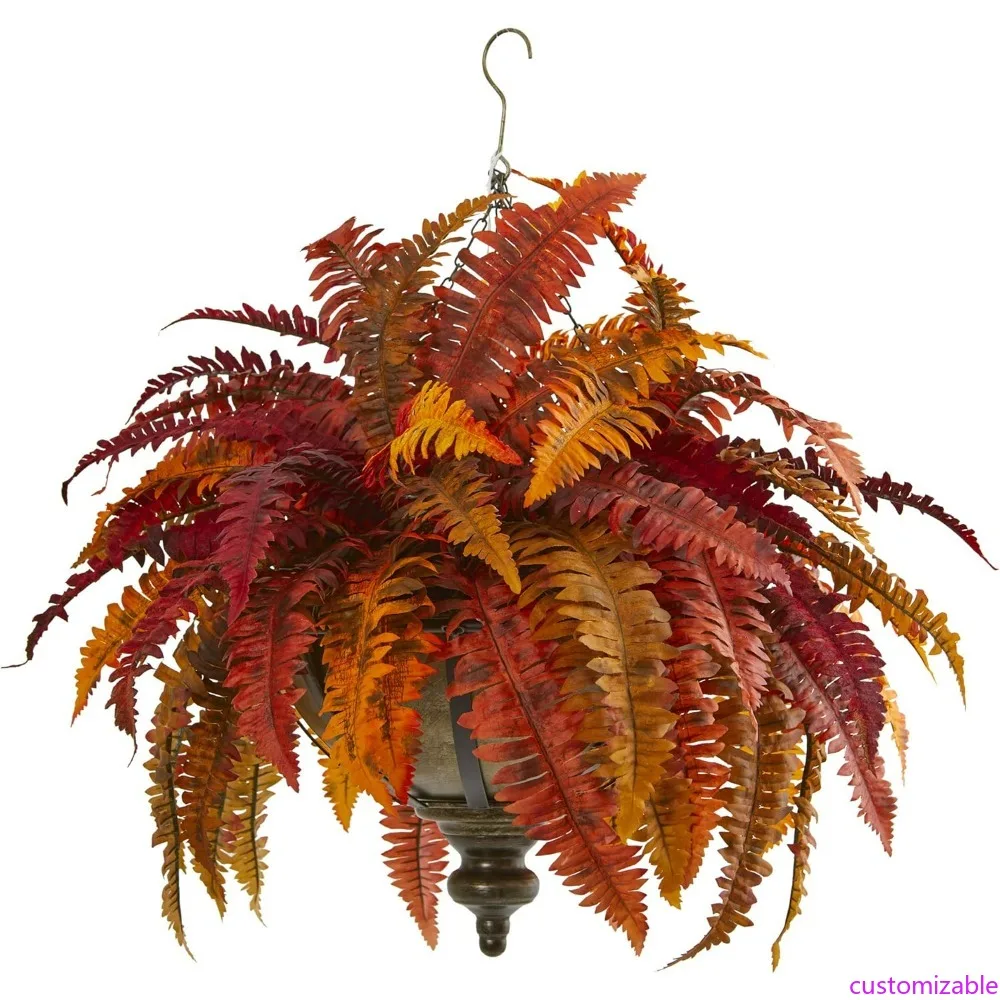 28 Inch Autumn Boston Fern Artificial Hanging Plant in Metal Bowl
28 Inch Autumn Boston Fern Artificial Hanging Plant in Metal Bowl