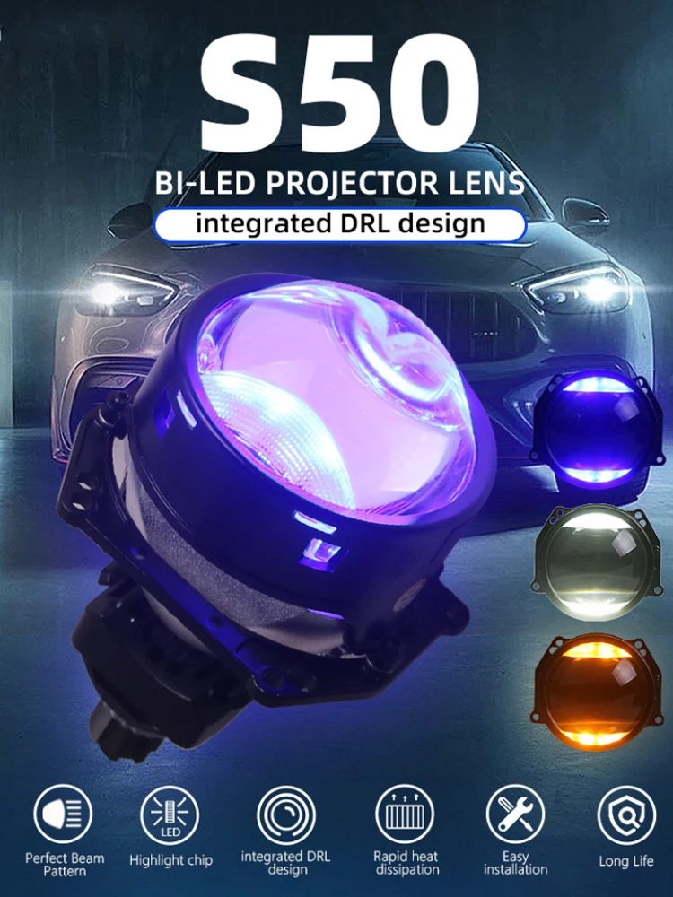 3 Inch Bi LED Projector Lens 12V 68W 6000K Car Headlight Retrofit Non Damageless Installation With DRL Turn Signal Hi Lo Beam
3 Inch Bi LED Projector Lens 12V 68W 6000K Car Headlight Retrofit Non Damageless Installation With DRL Turn Signal Hi Lo Beam