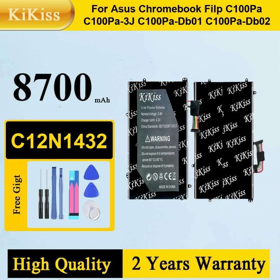 8700Mah Kikiss Battery C12N1432 For Asus Chromebook Filp C100PA C100PA-3J C100PA-DB01 C100PA-DB02
8700Mah Kikiss Battery C12N1432 For Asus Chromebook Filp C100PA C100PA-3J C100PA-DB01 C100PA-DB02