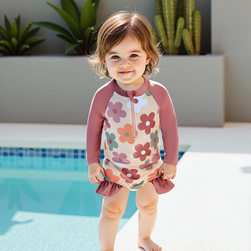 Toddler Little Girl Swimsuit Set Flower Zip-up Rash Guard Long Sleeve Swim Tops Shorts 2Pcs Bathing Suit Set
Toddler Little Girl Swimsuit Set Flower Zip-up Rash Guard Long Sleeve Swim Tops Shorts 2Pcs Bathing Suit Set