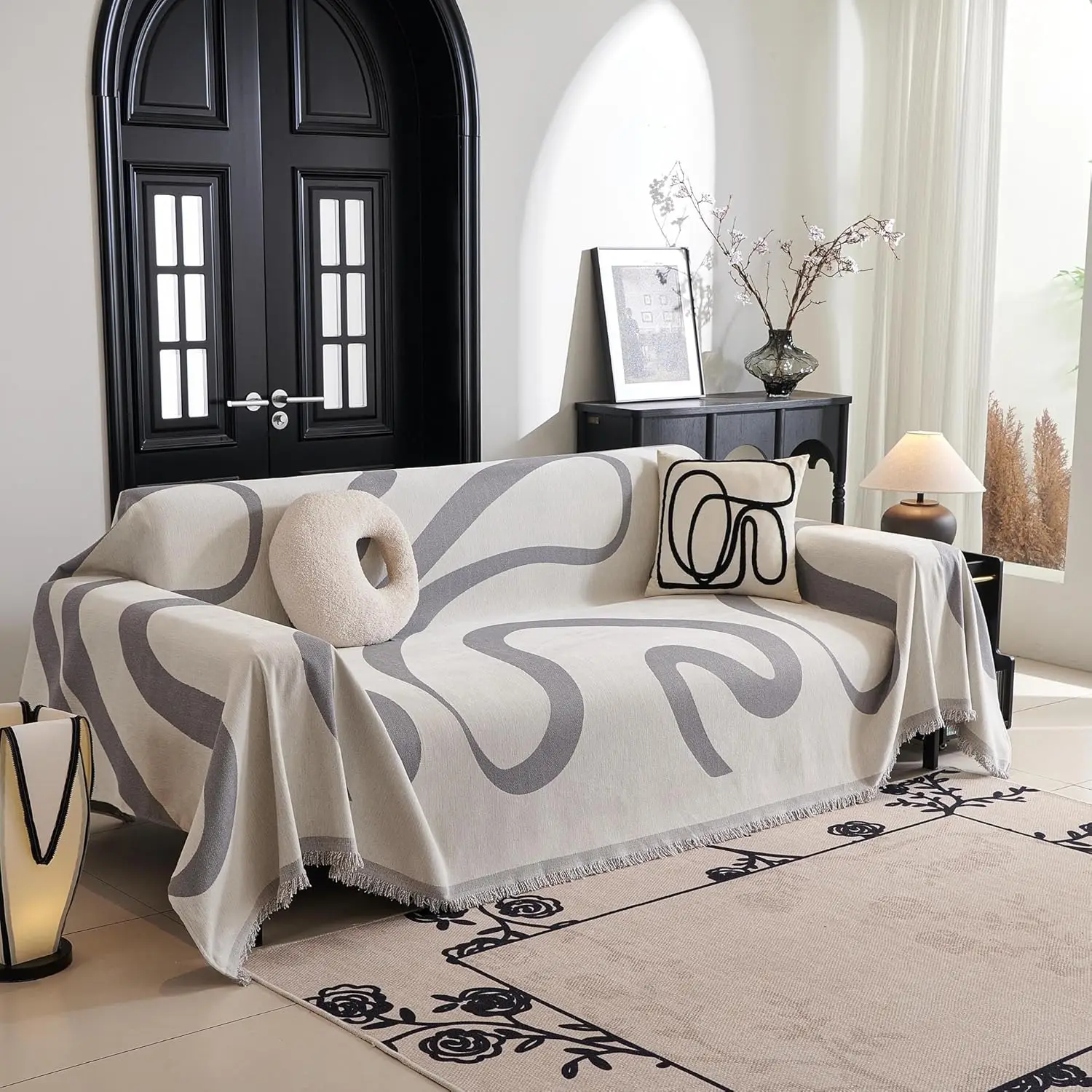 Boho Couch Cover Super Soft Couch Covers For 2-3 Cushion Couch Sofa, Modern Grey Jacquard Sofa Slipcover Loveseat Futon Cover,
Boho Couch Cover Super Soft Couch Covers For 2-3 Cushion Couch Sofa, Modern Grey Jacquard Sofa Slipcover Loveseat Futon Cover,