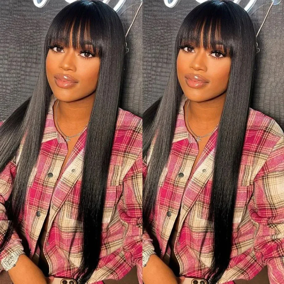 Straight Human Hair Wig With Bangs Brazilian Hair Wigs For Women 3x1 Middle Part Lace Straight With Bangs Wig On Sale
Straight Human Hair Wig With Bangs Brazilian Hair Wigs For Women 3x1 Middle Part Lace Straight With Bangs Wig On Sale