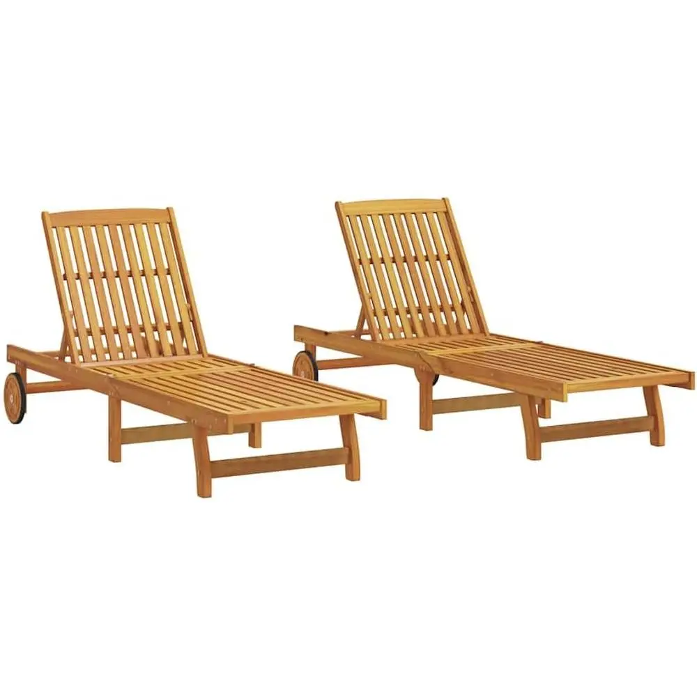 Acacia Wood Double Sun Lounger Set, 24.8x78.3x33.5, Adjustable Backrest Chairs with Wheels for Outdoor Tanning, Patio, Poolside,
Acacia Wood Double Sun Lounger Set, 24.8x78.3x33.5, Adjustable Backrest Chairs with Wheels for Outdoor Tanning, Patio, Poolside,