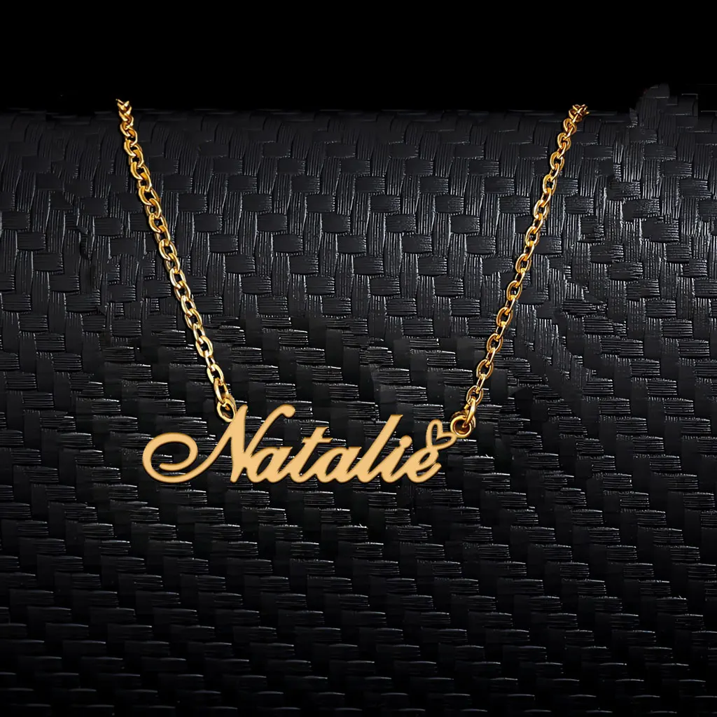 AOLOSHOW Natalie with Heart Pendant Name Necklace for Women Stainless Steel Gold Plated Mother's Day Gift
AOLOSHOW Natalie with Heart Pendant Name Necklace for Women Stainless Steel Gold Plated Mother's Day Gift