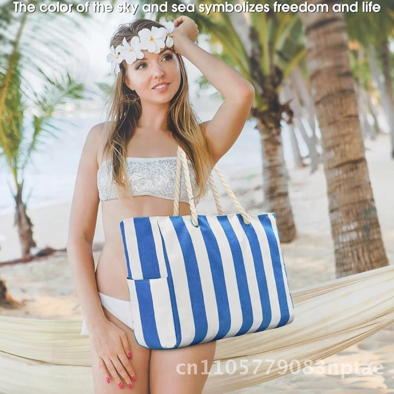 Cross-border Outdoor Blue and White Stripe Storage Bag Absorbent Quick-drying Portable Beach Bag Cross-border in stock Bag
Cross-border Outdoor Blue and White Stripe Storage Bag Absorbent Quick-drying Portable Beach Bag Cross-border in stock Bag