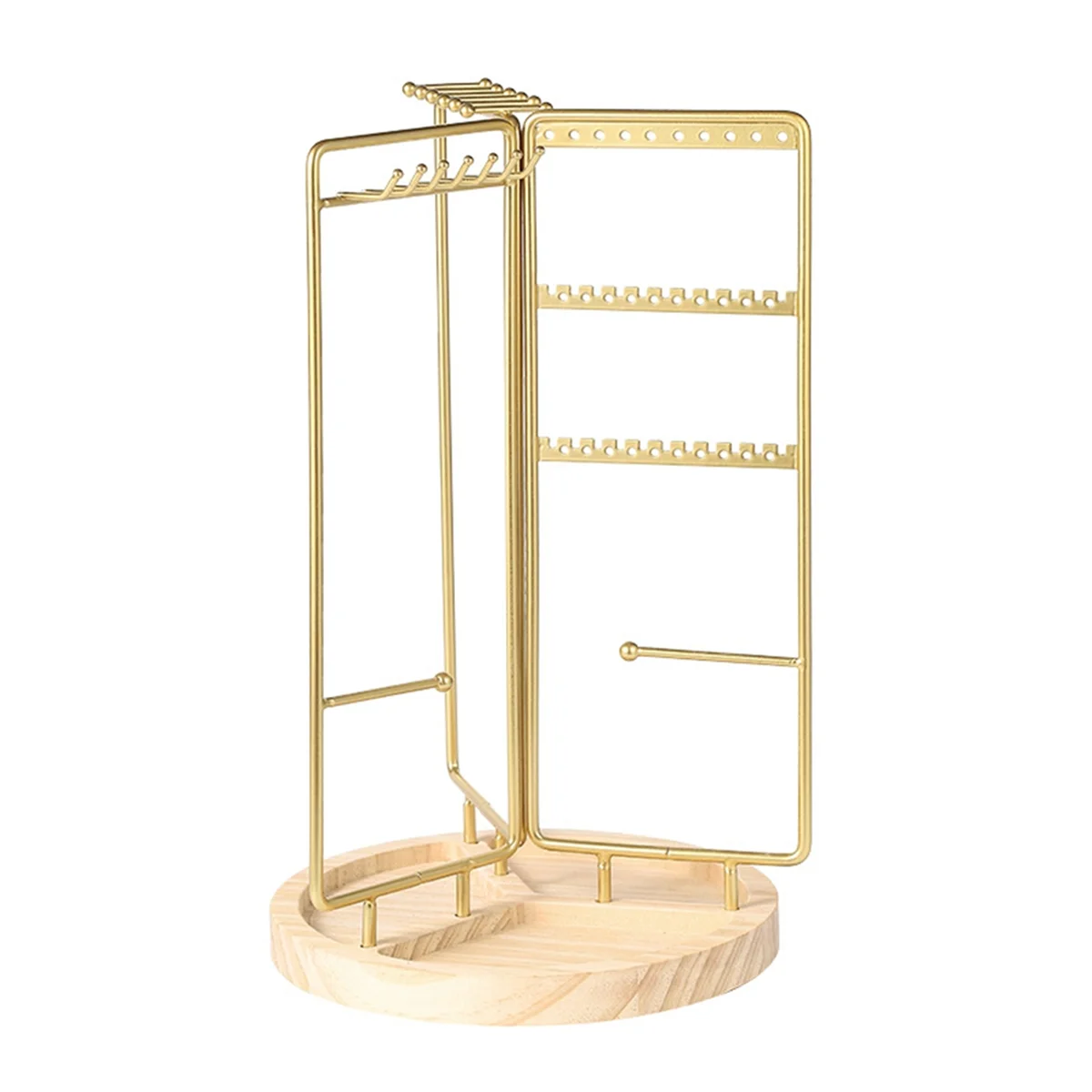 Jewelry Organizer Stand Rotating Jewelry Display with Metal Frame, with Bottom Tray, Jewelry Tower Organizer (Golden)
Jewelry Organizer Stand Rotating Jewelry Display with Metal Frame, with Bottom Tray, Jewelry Tower Organizer (Golden)