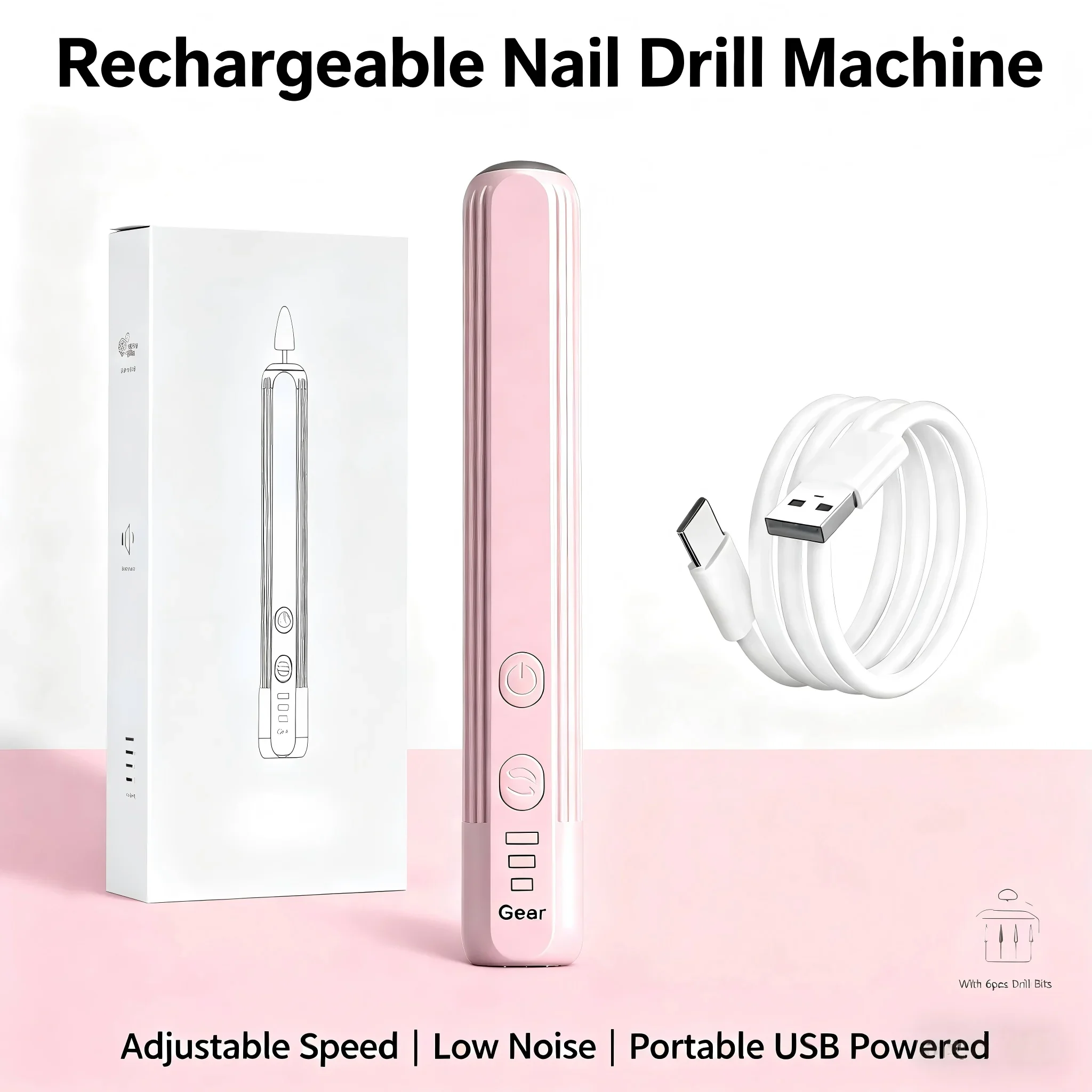 Rechargeable Electric Nail Drill Machine, Portable Manicure Grinder for Household Use, Nail Polisher for Removing Gel Nails,
Rechargeable Electric Nail Drill Machine, Portable Manicure Grinder for Household Use, Nail Polisher for Removing Gel Nails,