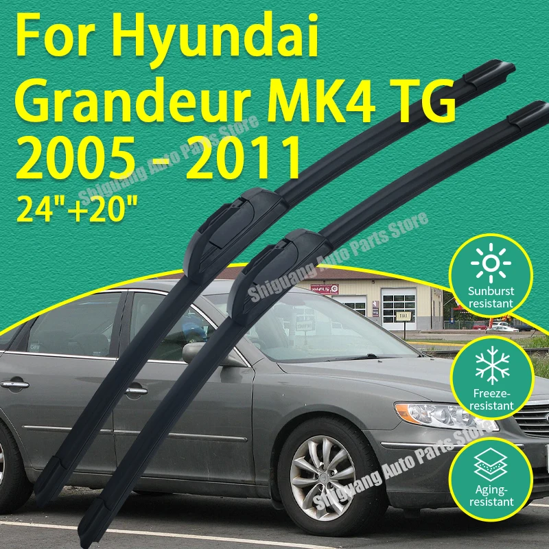 Front Silicone Coating Wipers for Hyundai Grandeur MK4 TG Azera 2005 - 2011 Car Wiper Windshield Windscreen Blades Accessories
Front Silicone Coating Wipers for Hyundai Grandeur MK4 TG Azera 2005 - 2011 Car Wiper Windshield Windscreen Blades Accessories
