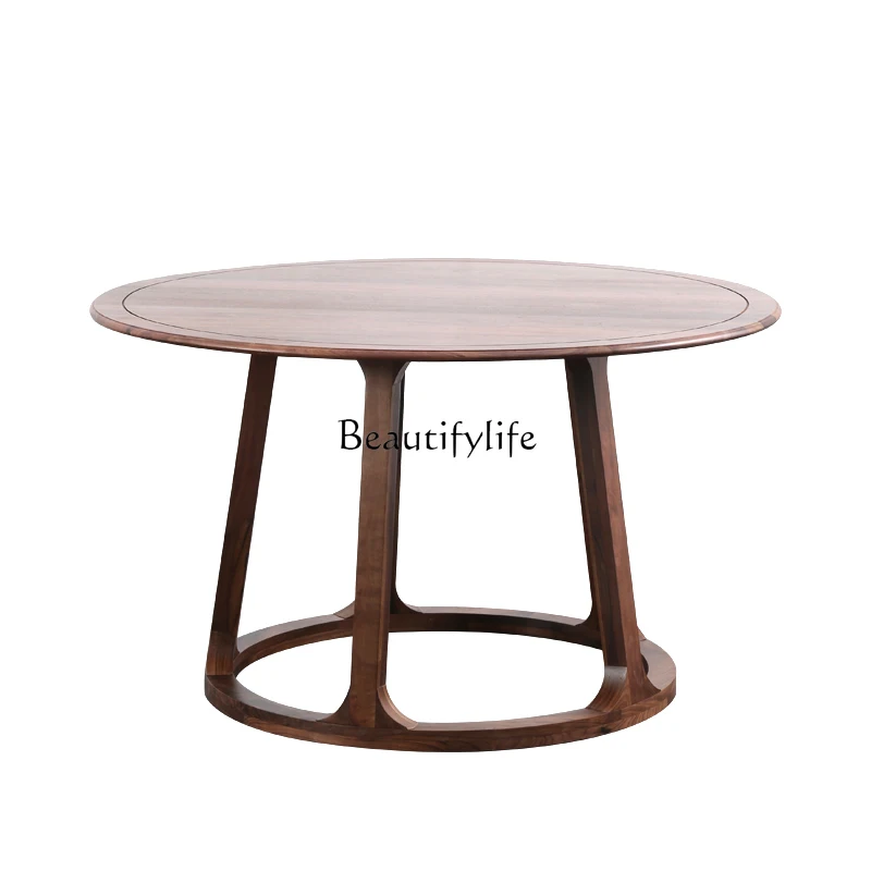 Nordic Black Walnut Wooden round Table Solid Wood Modern Simple Dining Table Small Apartment
Nordic Black Walnut Wooden round Table Solid Wood Modern Simple Dining Table Small Apartment