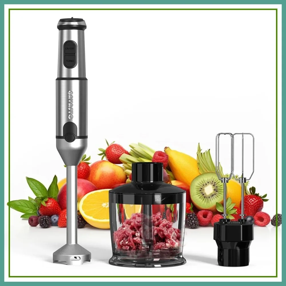 Handheld Immersion Blender, 20 Speeds & Turbo Mode, 3-in-1 Heavy Duty Copper Motor, Stainless Steel
Handheld Immersion Blender, 20 Speeds & Turbo Mode, 3-in-1 Heavy Duty Copper Motor, Stainless Steel