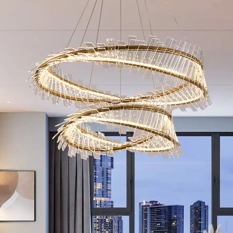 3 Layers Acrylic Chandelier Luxury Gold Pendant Light Duplex Staircase Villa Living Room Hotel Lobby High Ceiling Hanging Light
3 Layers Acrylic Chandelier Luxury Gold Pendant Light Duplex Staircase Villa Living Room Hotel Lobby High Ceiling Hanging Light