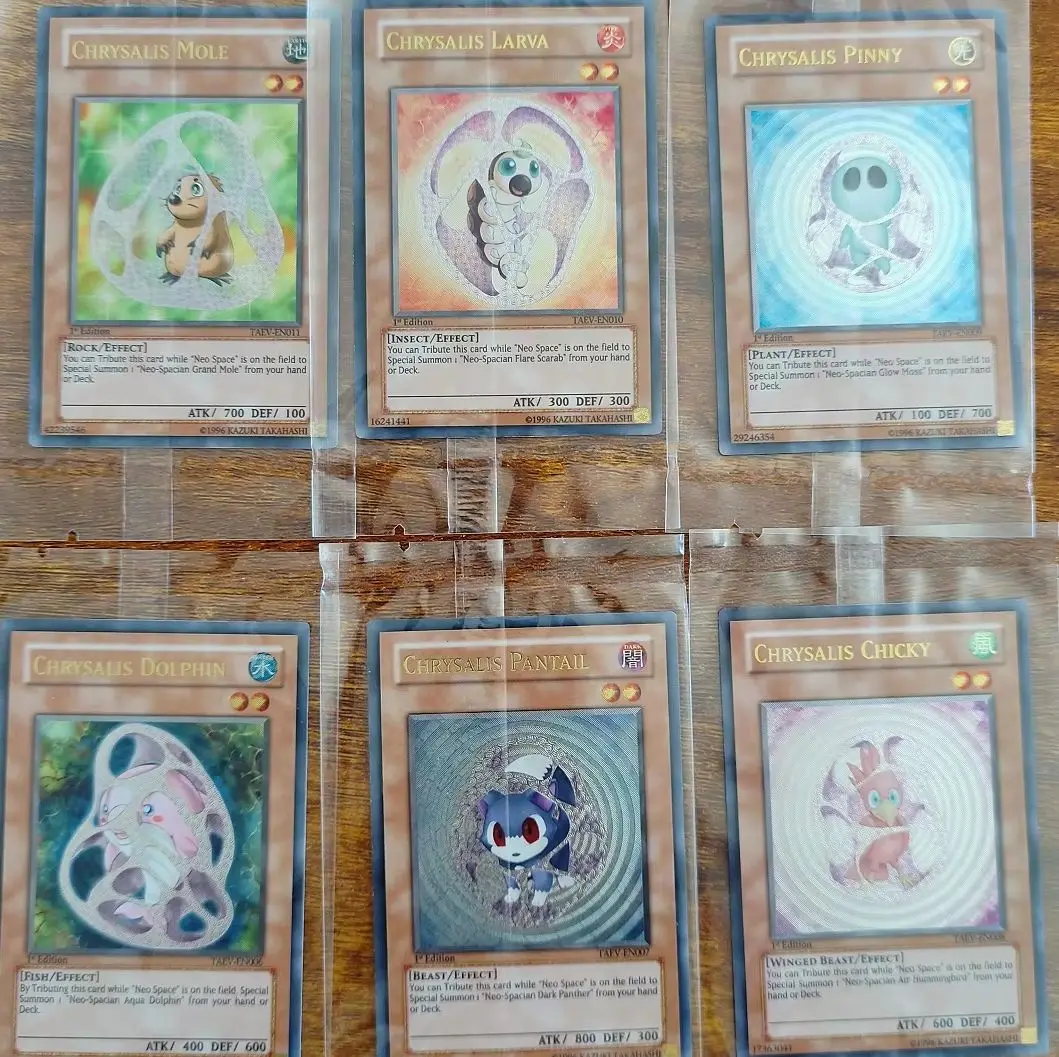 Yu-Gi-Oh Chrysalis Dolphin/Pantail/Chicky/Pinny/Larva/Mole TCG UTR Toy Collectible Card(Not Original)
Yu-Gi-Oh Chrysalis Dolphin/Pantail/Chicky/Pinny/Larva/Mole TCG UTR Toy Collectible Card(Not Original)
