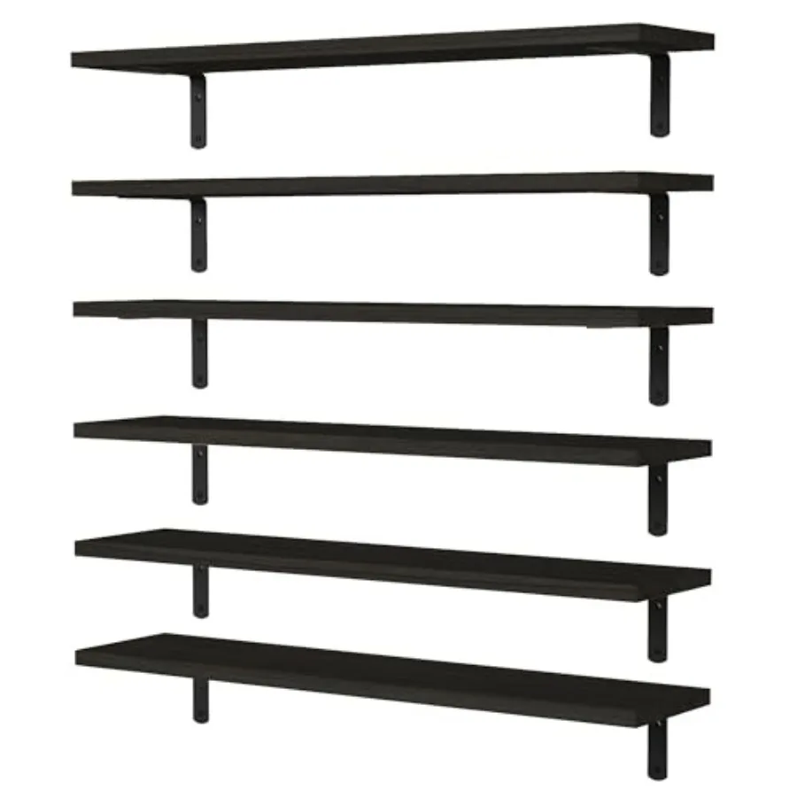 Wood Floatg Shelves Set of 6, Long Floating Shelves for Wall Decor, Farmhouse Shelf for Bedroom, Bathroom Storage Shelves, Book
Wood Floatg Shelves Set of 6, Long Floating Shelves for Wall Decor, Farmhouse Shelf for Bedroom, Bathroom Storage Shelves, Book