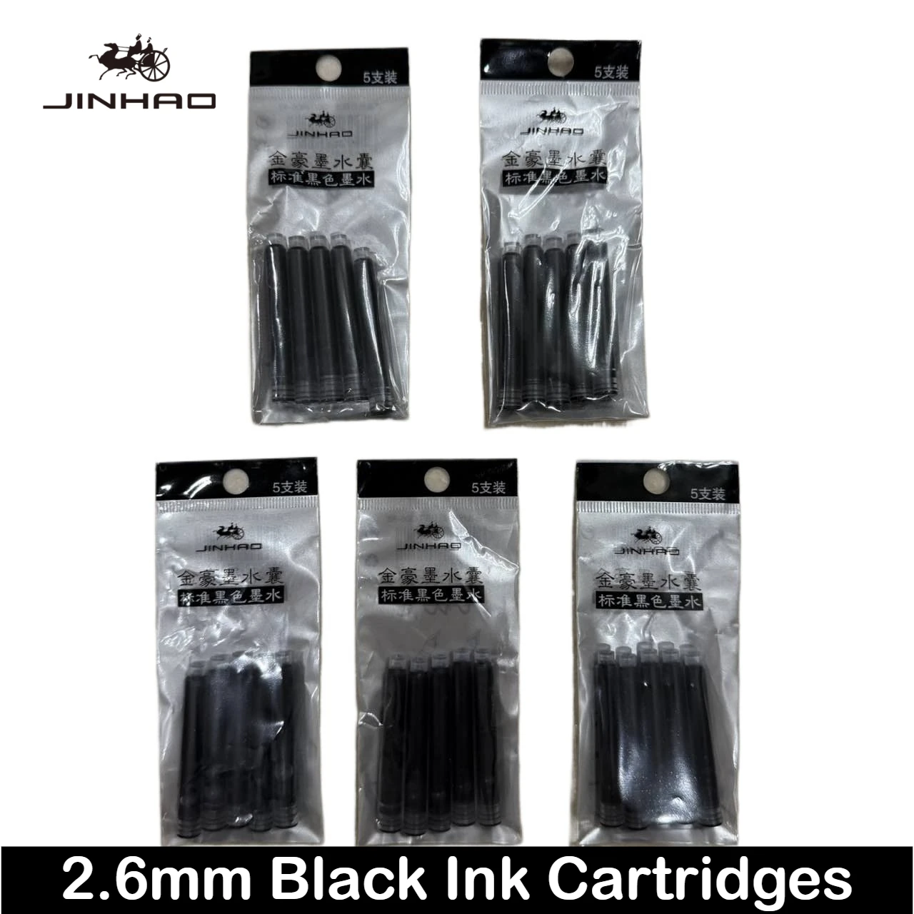 JINHAO 100/10/5 PCS Black 2.6mm Fountain Pen Ink Cartridge Refill Student Fountain Pen Ink Office School Supplies Stationery
JINHAO 100/10/5 PCS Black 2.6mm Fountain Pen Ink Cartridge Refill Student Fountain Pen Ink Office School Supplies Stationery