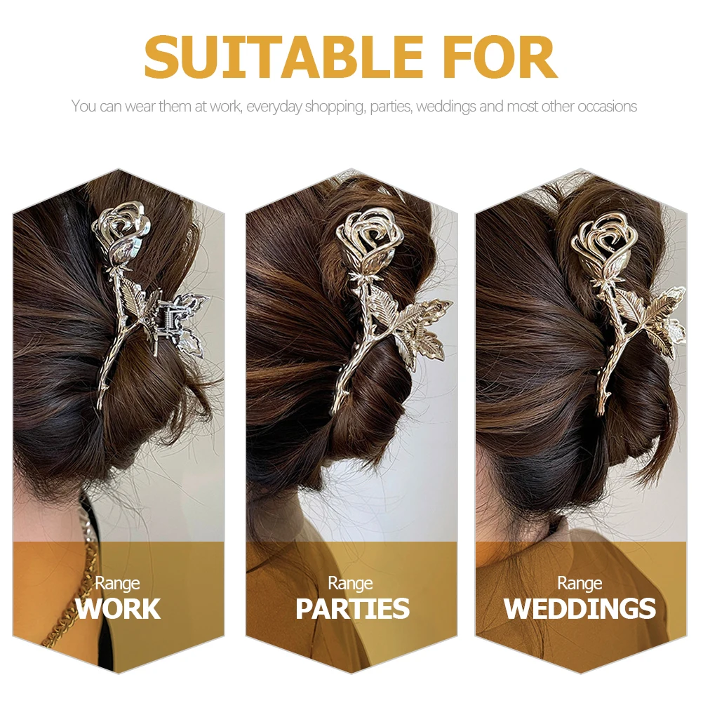 2Pcs Flower Hair Clips for Women Stylish Rose Design Hair Claw Clamps Secure Hold for Daily Wear Wedding Party Use
2Pcs Flower Hair Clips for Women Stylish Rose Design Hair Claw Clamps Secure Hold for Daily Wear Wedding Party Use