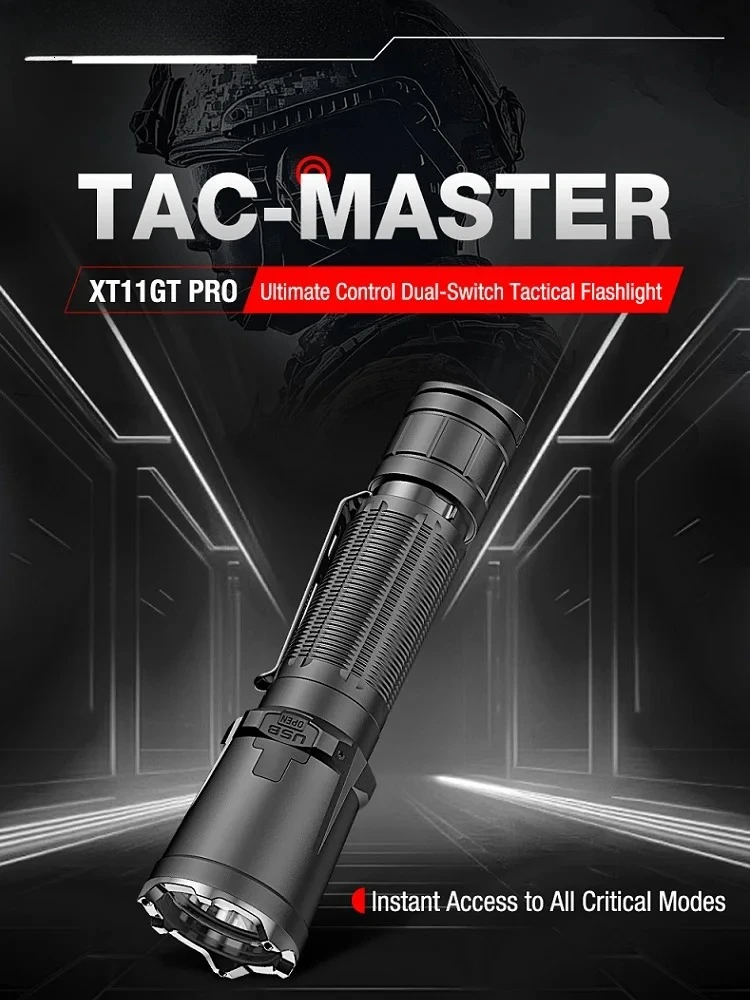 XT11GT Pro V3.0 3300LM Tactical Flashlight Luminus SST-70 Multi-mode Dual-switch Torch with 21700 Battery for Camping
XT11GT Pro V3.0 3300LM Tactical Flashlight Luminus SST-70 Multi-mode Dual-switch Torch with 21700 Battery for Camping
