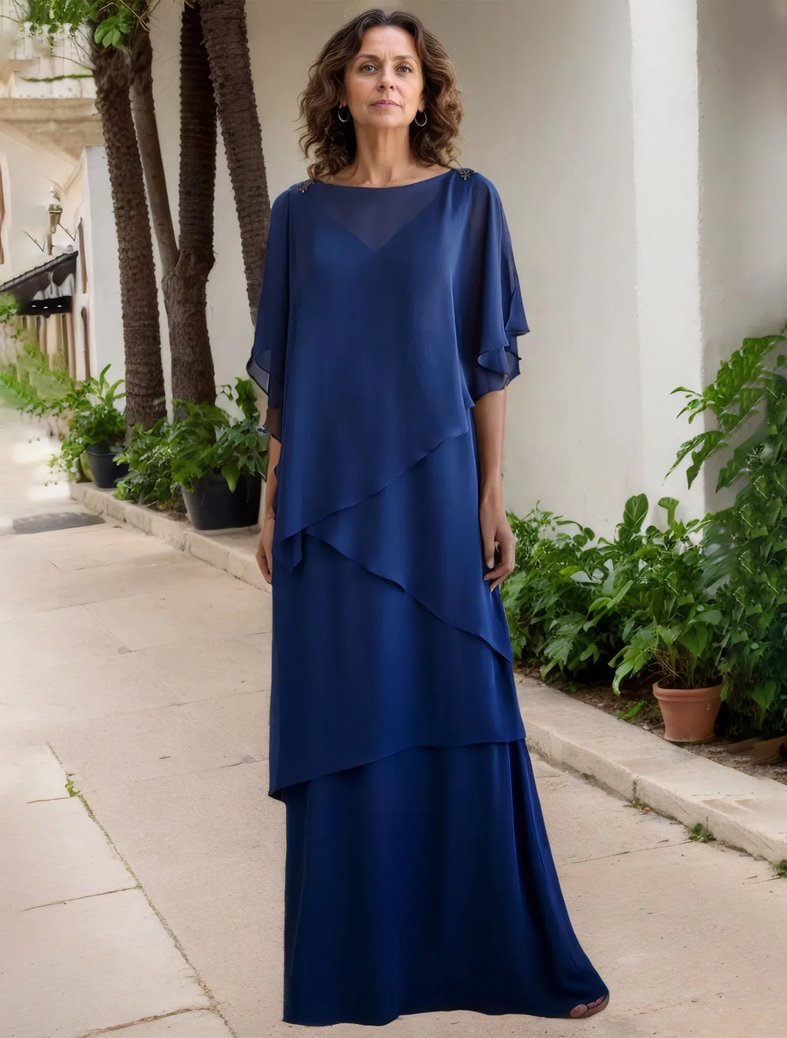 Elegant A-Line Formal Evening Gown Floor Length Chiffon Boat Neck Half Sleeve Wedding Guest Dress Plus Size 2025 Free Customized
Elegant A-Line Formal Evening Gown Floor Length Chiffon Boat Neck Half Sleeve Wedding Guest Dress Plus Size 2025 Free Customized