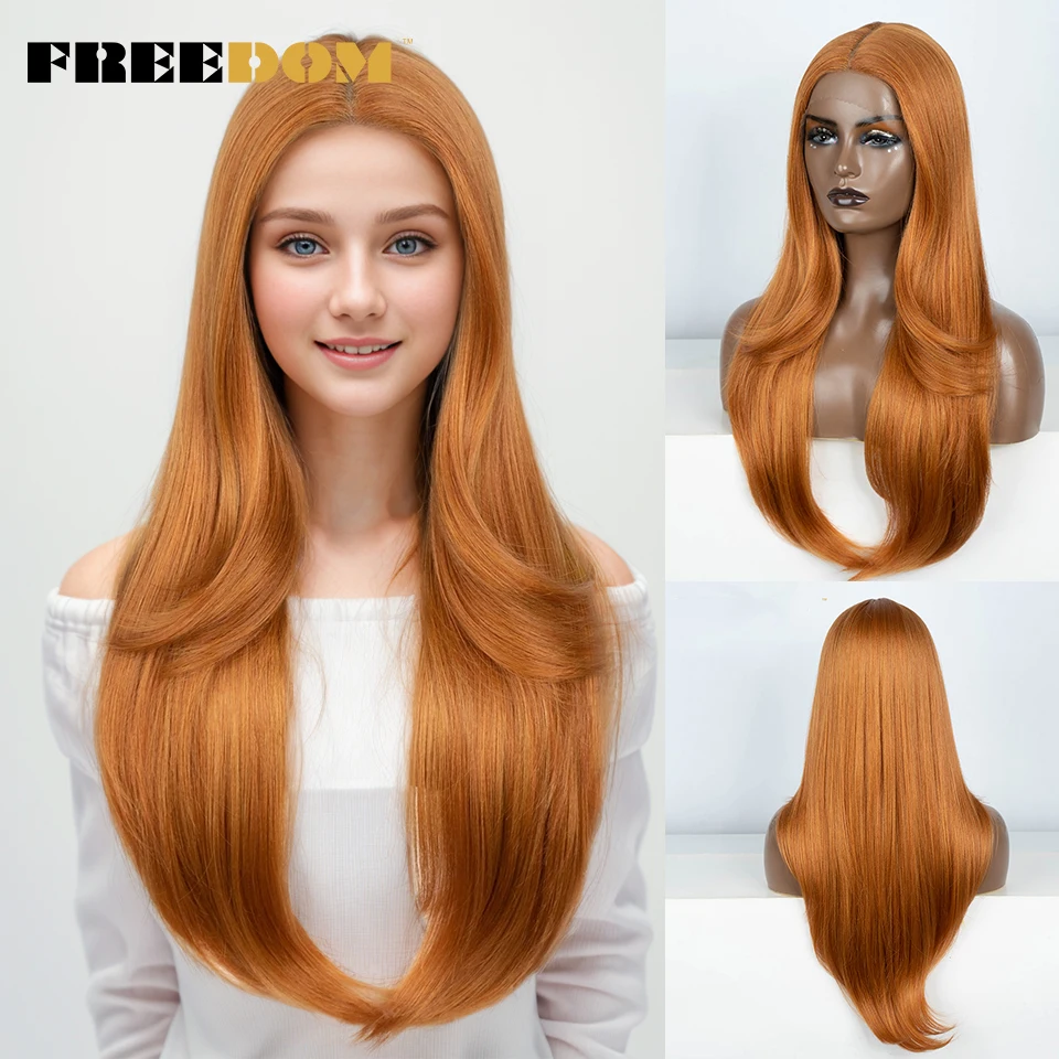 FREEDOM Synthetic Lace Front Wigs For Women 28 Inch Straight Layer Ombre Brown Blonde Orange Cosplay Lace Wigs Heat Resistant
FREEDOM Synthetic Lace Front Wigs For Women 28 Inch Straight Layer Ombre Brown Blonde Orange Cosplay Lace Wigs Heat Resistant