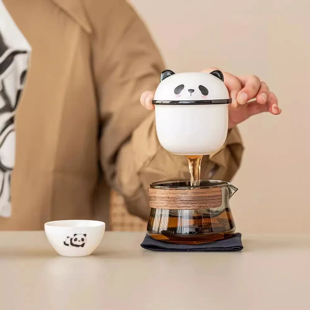 Creative Panda Travel Tea Set with One Pot, Three Cups, Ceramic Quick Cup Gift Enterprise Business Companion Gift Logo
Creative Panda Travel Tea Set with One Pot, Three Cups, Ceramic Quick Cup Gift Enterprise Business Companion Gift Logo