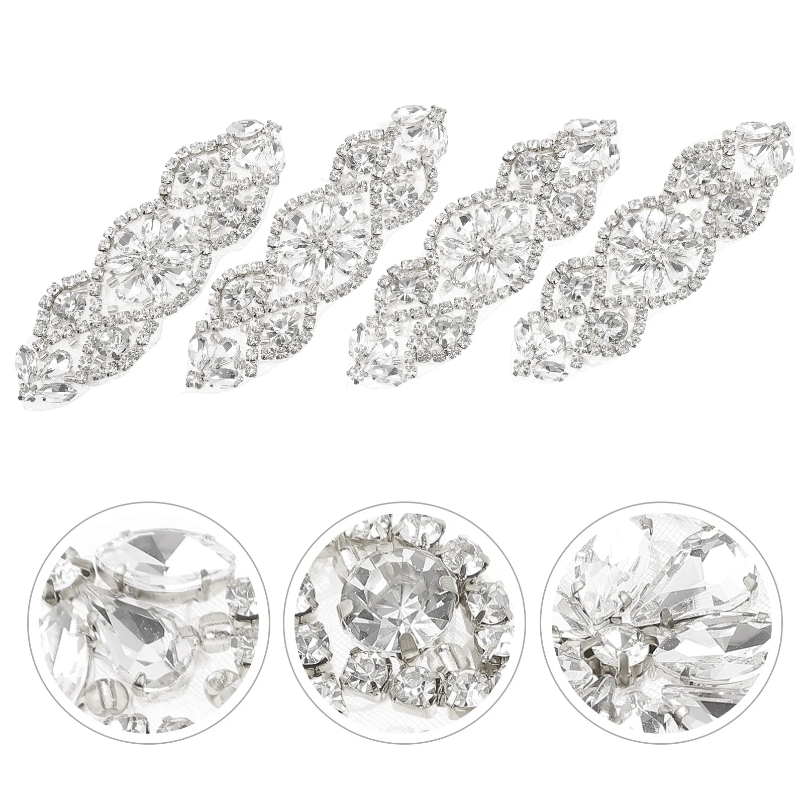 4pcs Rhinestone Belt Applique Sparkling Dress Sash Patch Diy Sewing For Bridal Garment Craft Backing Adhesive Patches
4pcs Rhinestone Belt Applique Sparkling Dress Sash Patch Diy Sewing For Bridal Garment Craft Backing Adhesive Patches