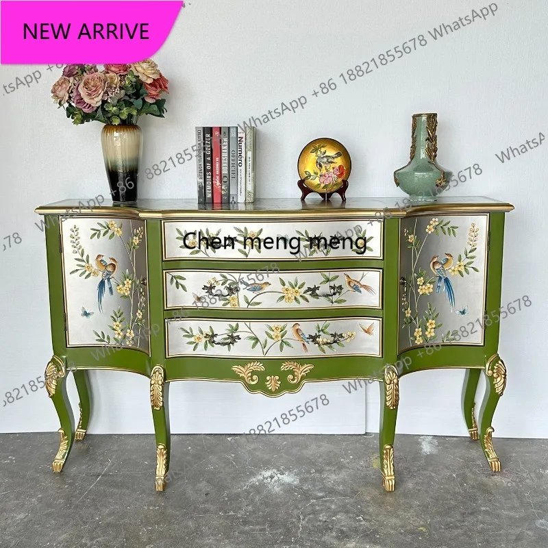 M183 French entrance cabinet hand-painted living room foyer corridor European storage cabinet light luxury dining side cabinet
M183 French entrance cabinet hand-painted living room foyer corridor European storage cabinet light luxury dining side cabinet