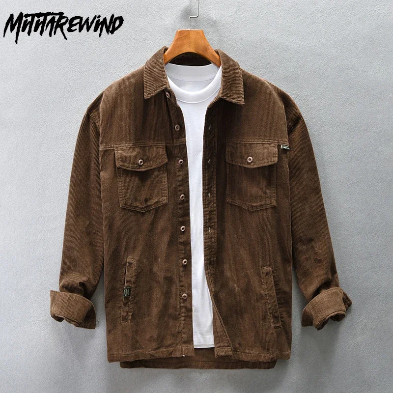 Осенне-зимняя рубашка, мужская повседневная свободная рабочая рубашка с несколькими карманами, японская винтажная вельветовая рубашка с длинными рукавами, мужская рубашка из чистого хлопка
Осенне-зимняя рубашка, мужская повседневная свободная рабочая рубашка с несколькими карманами, японская винтажная вельветовая рубашка с длинными рукавами, мужская рубашка из чистого хлопка