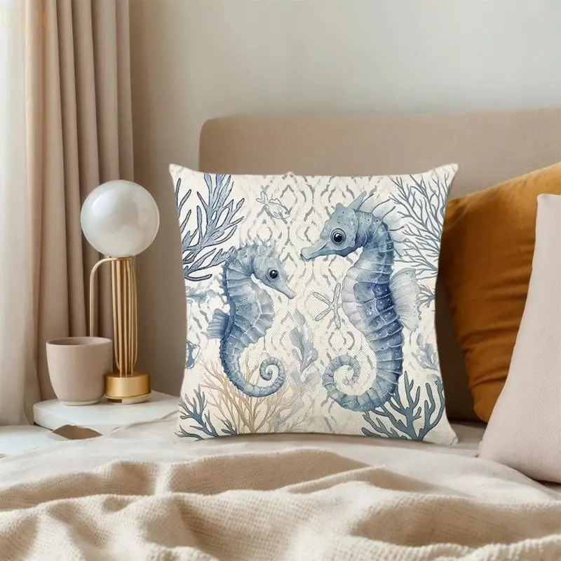 U2JC Pillow Case Linen Ocean Print Cushion Cover Seahorse Seasides Patterns For Summer Home And Sofa Decoration
U2JC Pillow Case Linen Ocean Print Cushion Cover Seahorse Seasides Patterns For Summer Home And Sofa Decoration