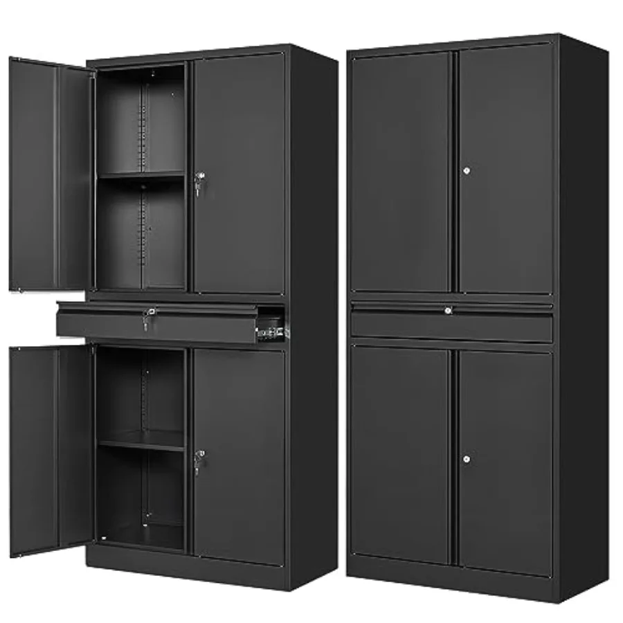 Metal Garage Storage Cabinet with Drawer 4 Door Tool Cabinet with Lock - 2 Adjustable Shelves for Garage Home Office Utility Ro
Metal Garage Storage Cabinet with Drawer 4 Door Tool Cabinet with Lock - 2 Adjustable Shelves for Garage Home Office Utility Ro