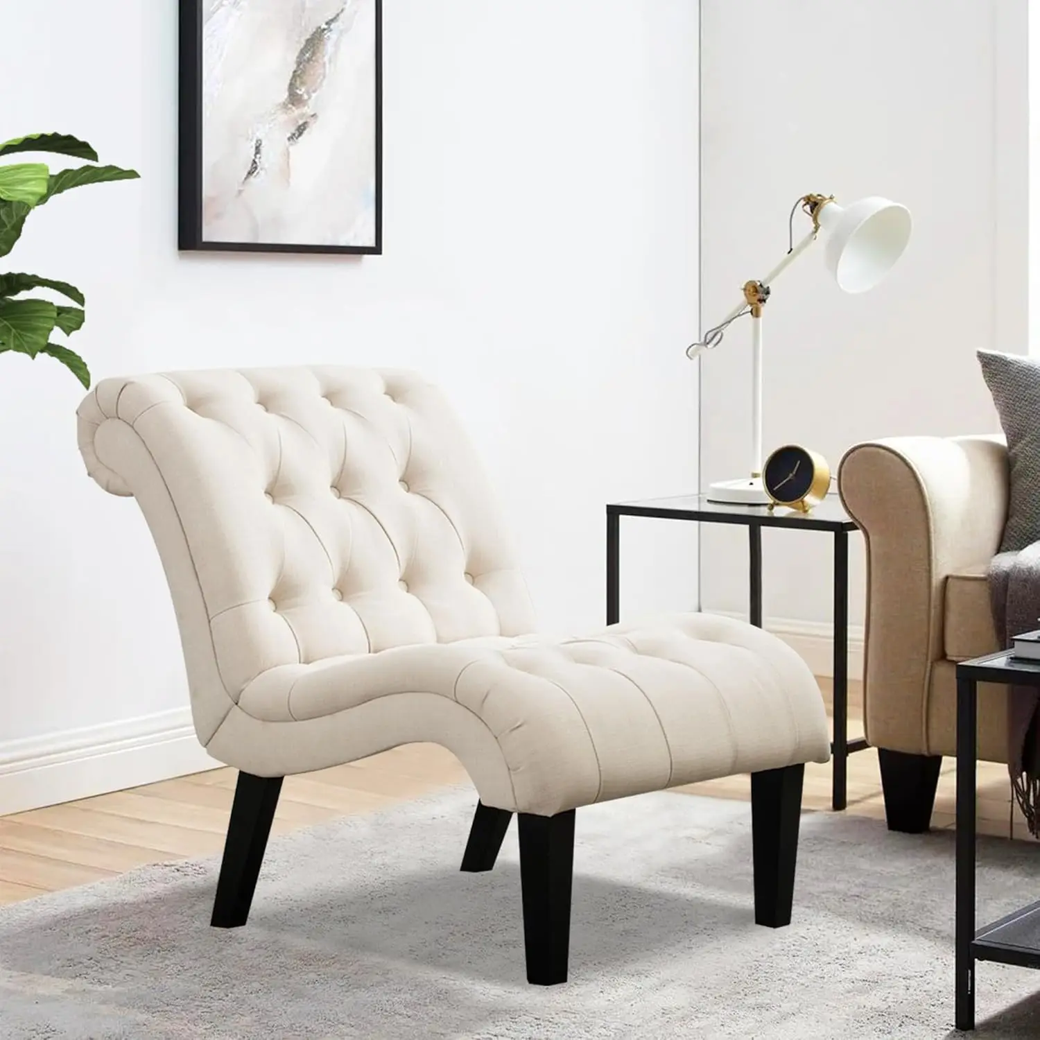 Armless Tufted Slipper Chair Upholstered Side Seat for Living Dining Bedroom 32in H,Customized
Armless Tufted Slipper Chair Upholstered Side Seat for Living Dining Bedroom 32in H,Customized