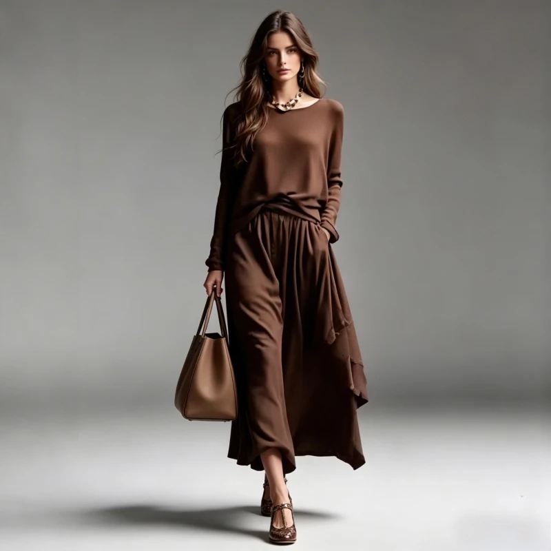 Two Piece Sets Women Skirt Set Work Full Sleeve Round Neck Tops Y2k Loose Long Skirts Elastic Waist A Line Solid Elegant Spring
Two Piece Sets Women Skirt Set Work Full Sleeve Round Neck Tops Y2k Loose Long Skirts Elastic Waist A Line Solid Elegant Spring