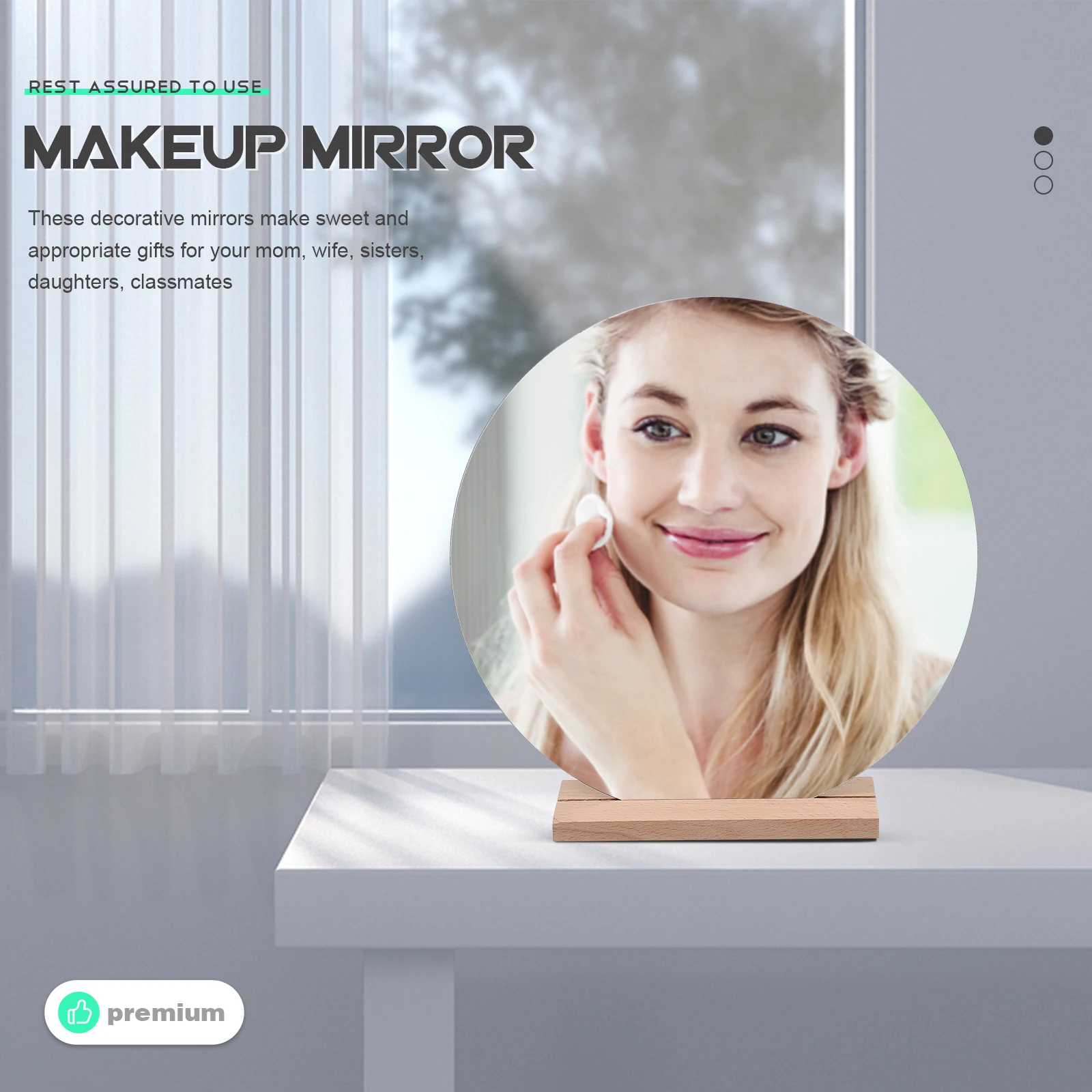 Acrylic Wood Base Makeup Mirror Desk Mirrors Bedroom Living Room Study Office Dorm Aesthetic Tabletop Vanity Fun Decor
Acrylic Wood Base Makeup Mirror Desk Mirrors Bedroom Living Room Study Office Dorm Aesthetic Tabletop Vanity Fun Decor
