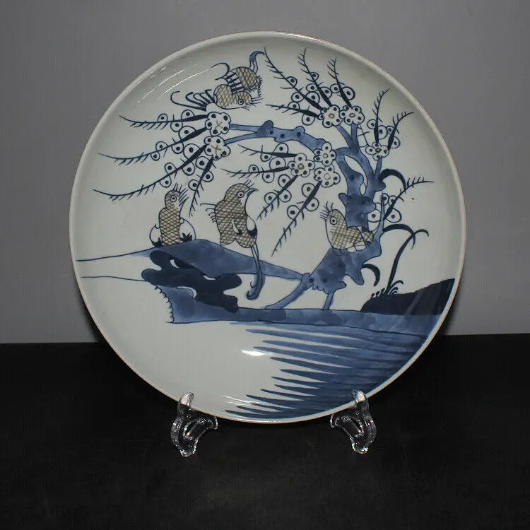 Chinese Blue and White Porcelain Qing Red Glaze Bird Plum Design Plate 11.2 inch
Chinese Blue and White Porcelain Qing Red Glaze Bird Plum Design Plate 11.2 inch