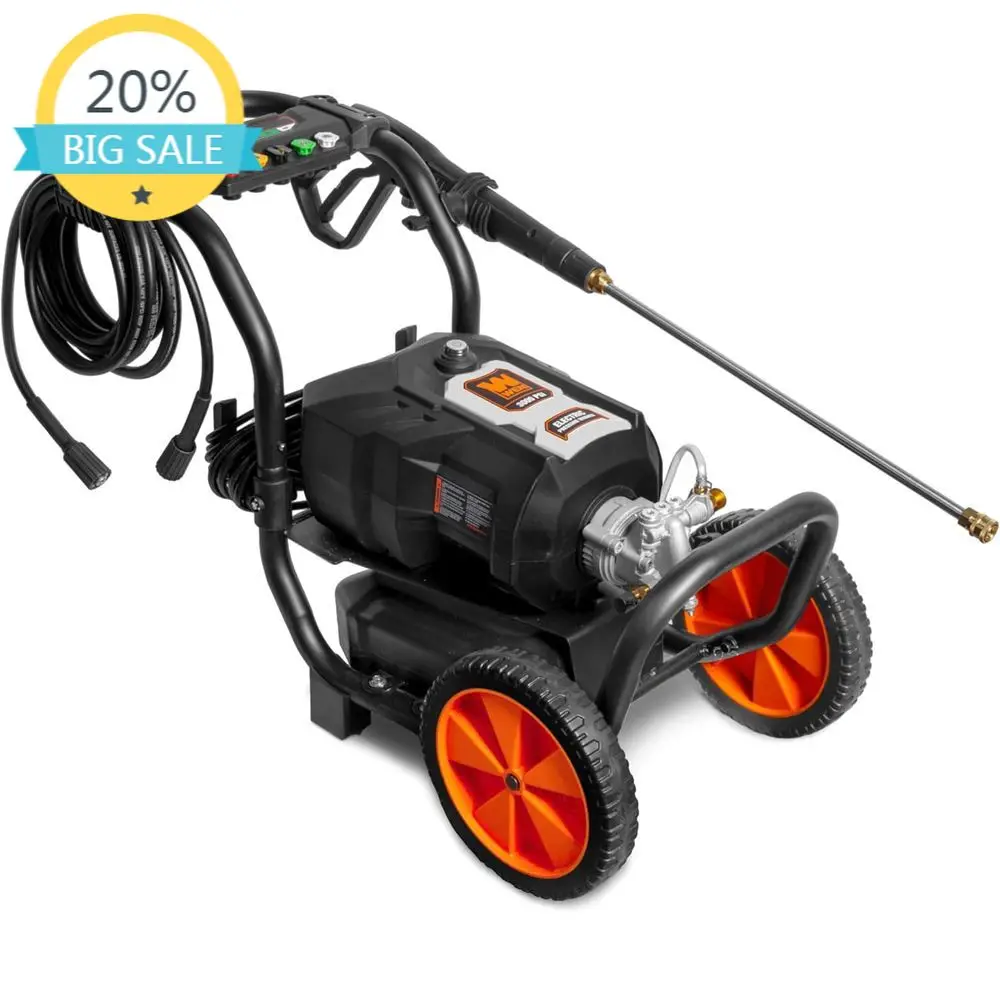 3000 PSI Electric Pressure Washer with 2.0 GPM Flow Rate and Detergent Storage
3000 PSI Electric Pressure Washer with 2.0 GPM Flow Rate and Detergent Storage