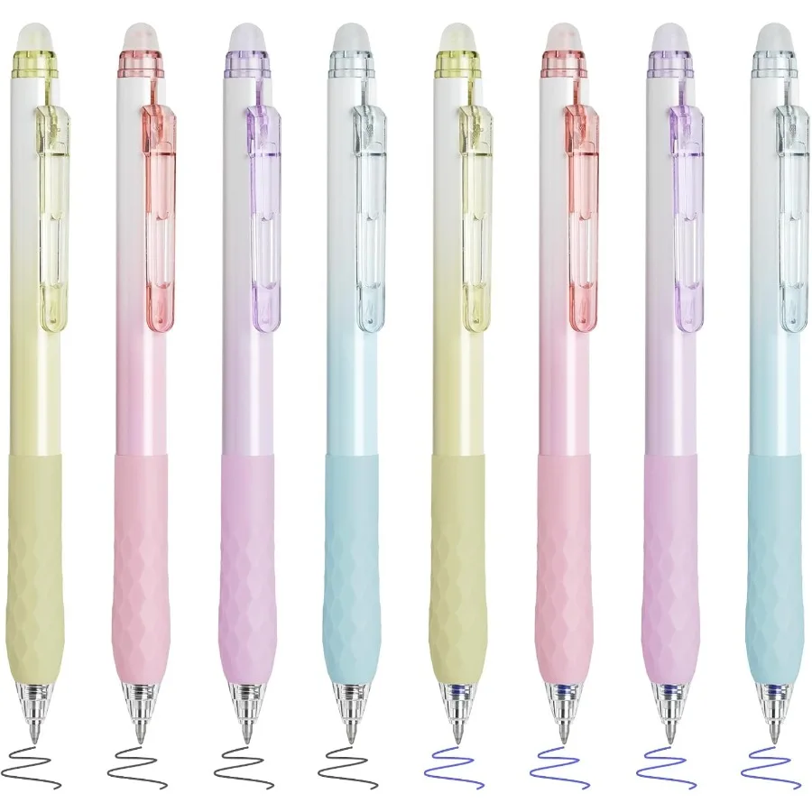 8Pcs Fine Point Erasable Gel Pens 0.5mm Retractable Black and Blue Ink Pen Smooth Writhing Comfortable to Use for Taking Markin
8Pcs Fine Point Erasable Gel Pens 0.5mm Retractable Black and Blue Ink Pen Smooth Writhing Comfortable to Use for Taking Markin