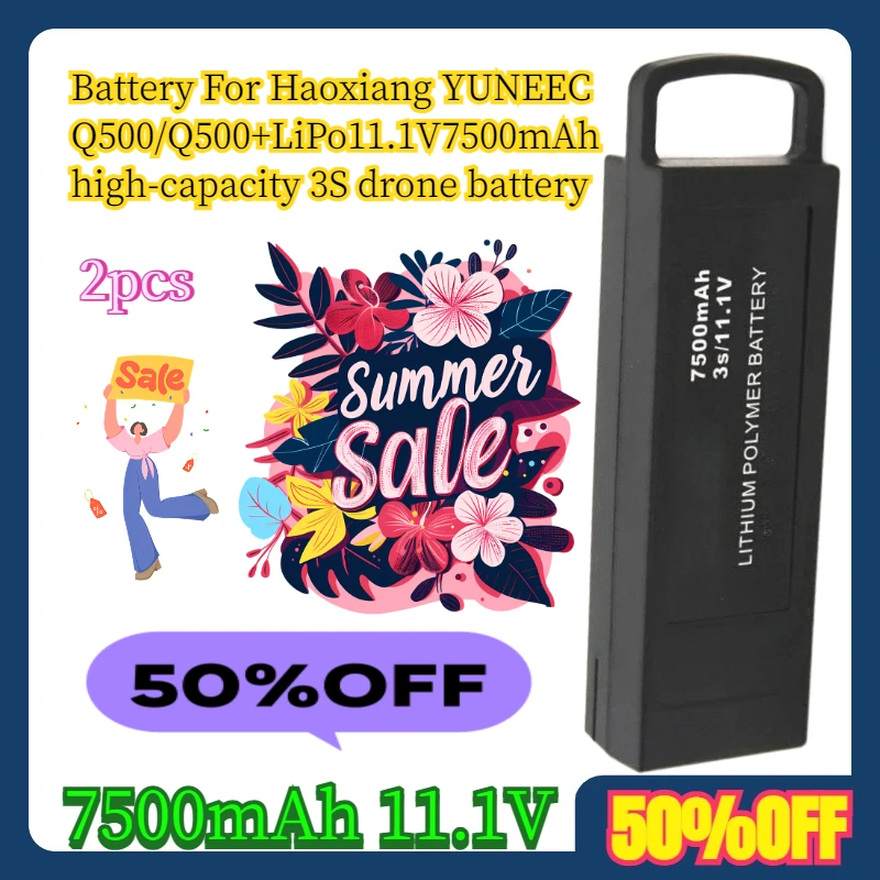 2pcs 7500mAh 11.1V Battery For Haoxiang YUNEEC Q500/Q500+LiPo11.1V7500mAh high-capacity 3S drone battery
2pcs 7500mAh 11.1V Battery For Haoxiang YUNEEC Q500/Q500+LiPo11.1V7500mAh high-capacity 3S drone battery
