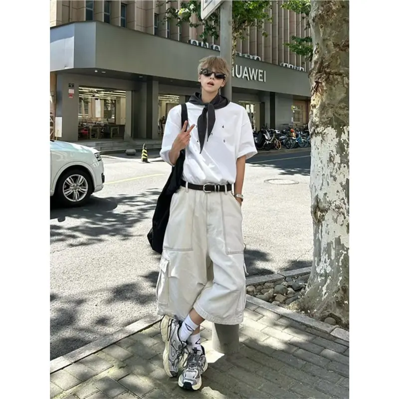 Men's Workwear Shorts Large Pockets Cargo Pants Streetwear Summer Korean Fashion Paratrooper Pants Wide Leg Seven Trousers Men
Men's Workwear Shorts Large Pockets Cargo Pants Streetwear Summer Korean Fashion Paratrooper Pants Wide Leg Seven Trousers Men