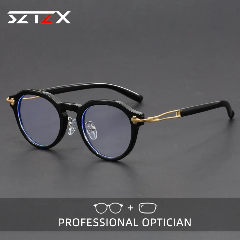 SZTZX Vintage Fashion Anti Blue Light Anti-Reflective Men Myopia Glasses Round Progressive Prescription Optical Reading Glasses
SZTZX Vintage Fashion Anti Blue Light Anti-Reflective Men Myopia Glasses Round Progressive Prescription Optical Reading Glasses