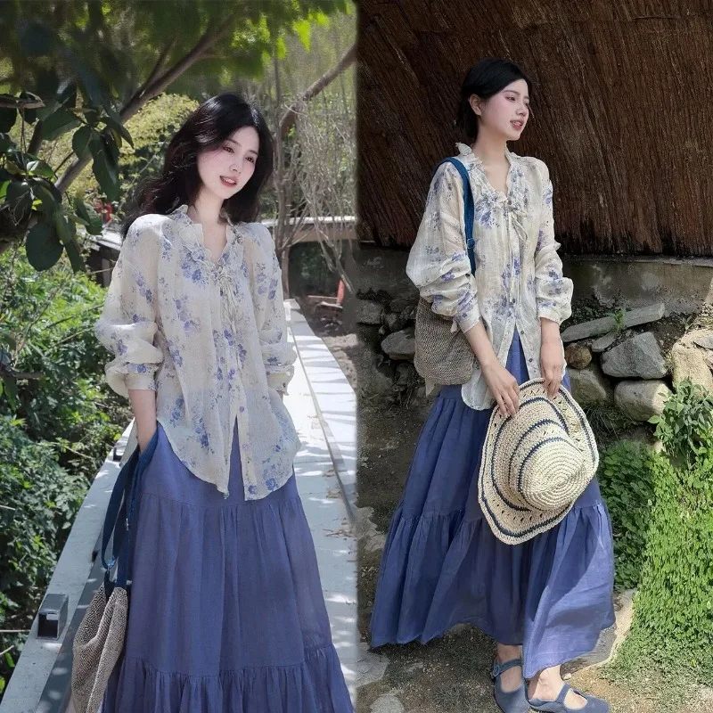 Women Floral Print Ruffle Blouse Solid Tiered Skirt Two Piece Summer Outfit Set S XL
Women Floral Print Ruffle Blouse Solid Tiered Skirt Two Piece Summer Outfit Set S XL