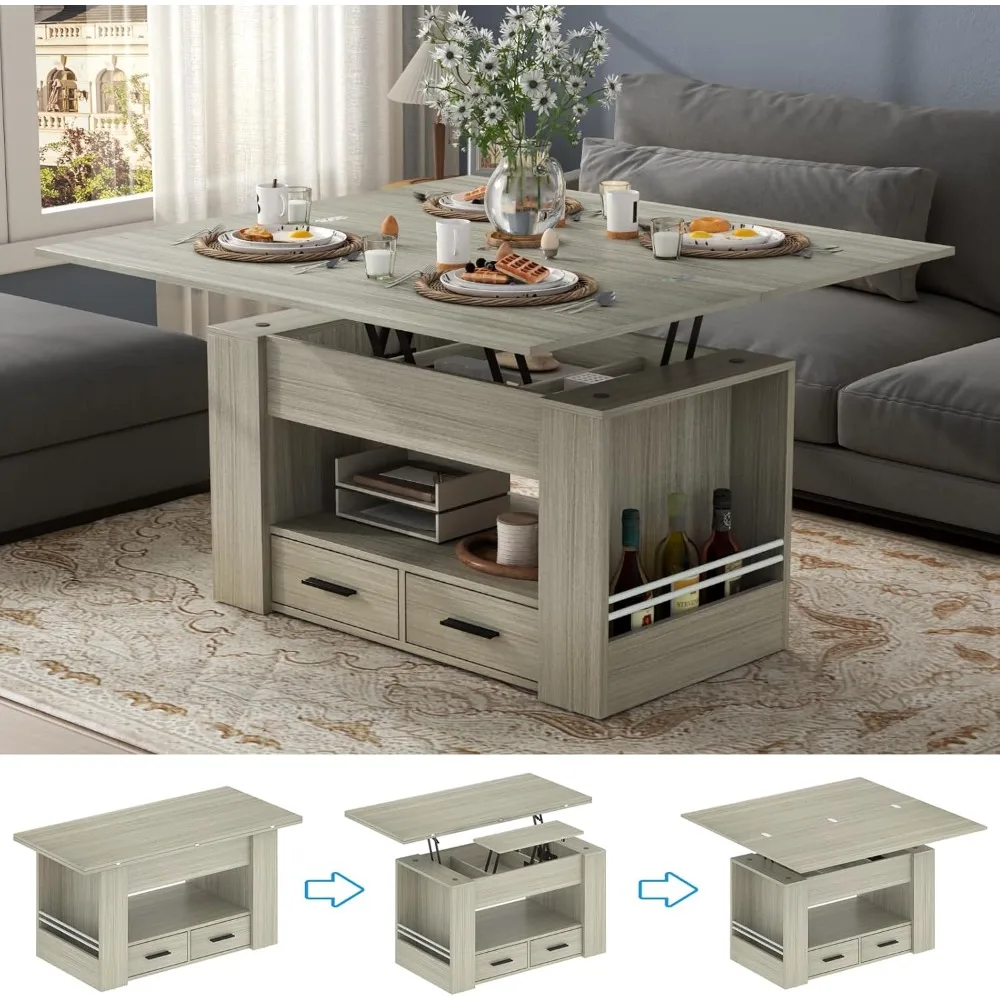 Lift Top Coffee Table, 4 in 1 Multi-Function Coffee Table with Storage Shelf and Hidden Compartment, Center Table with Large Dra
Lift Top Coffee Table, 4 in 1 Multi-Function Coffee Table with Storage Shelf and Hidden Compartment, Center Table with Large Dra