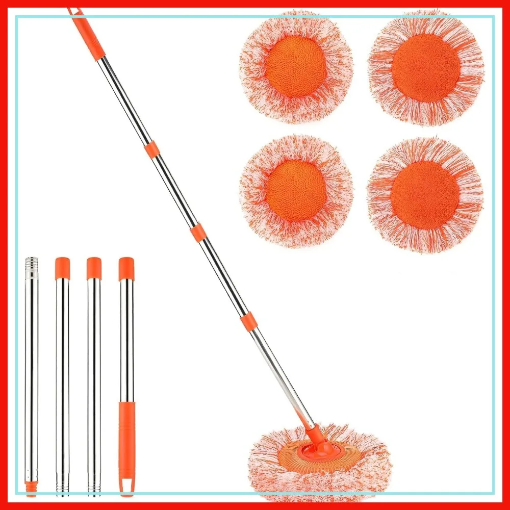 61 in Adjustable Cleaning Mop, 360° Rotatable Floor Mop with 4 Reusable Heads, 2 Fabrics for Wall, Window, Ceiling, Bathroom
61 in Adjustable Cleaning Mop, 360° Rotatable Floor Mop with 4 Reusable Heads, 2 Fabrics for Wall, Window, Ceiling, Bathroom