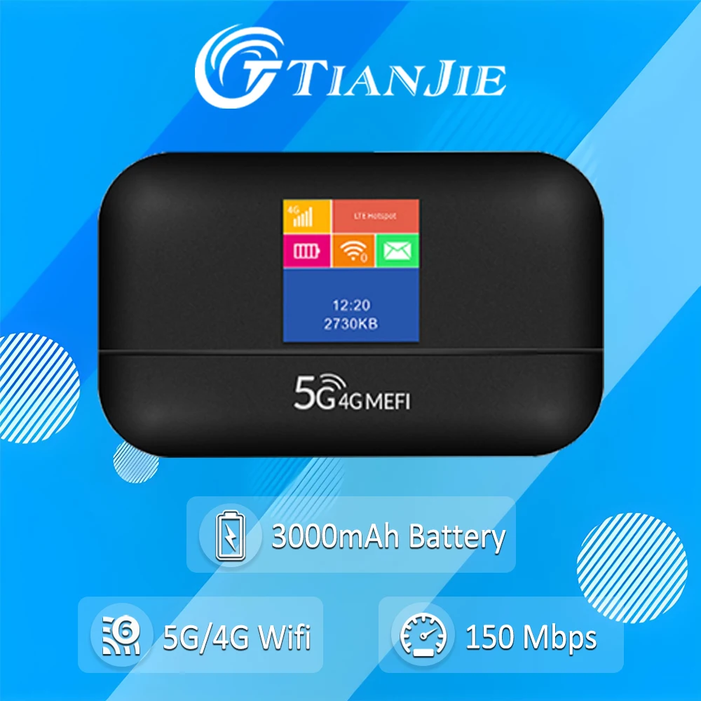 TIANJIE 4G LTE Global Portable Mifi With Hotspot,SIM WiFi Router 3000mAh Battery,Secure WPA/PSK for Travel/Remote Work Modem
TIANJIE 4G LTE Global Portable Mifi With Hotspot,SIM WiFi Router 3000mAh Battery,Secure WPA/PSK for Travel/Remote Work Modem