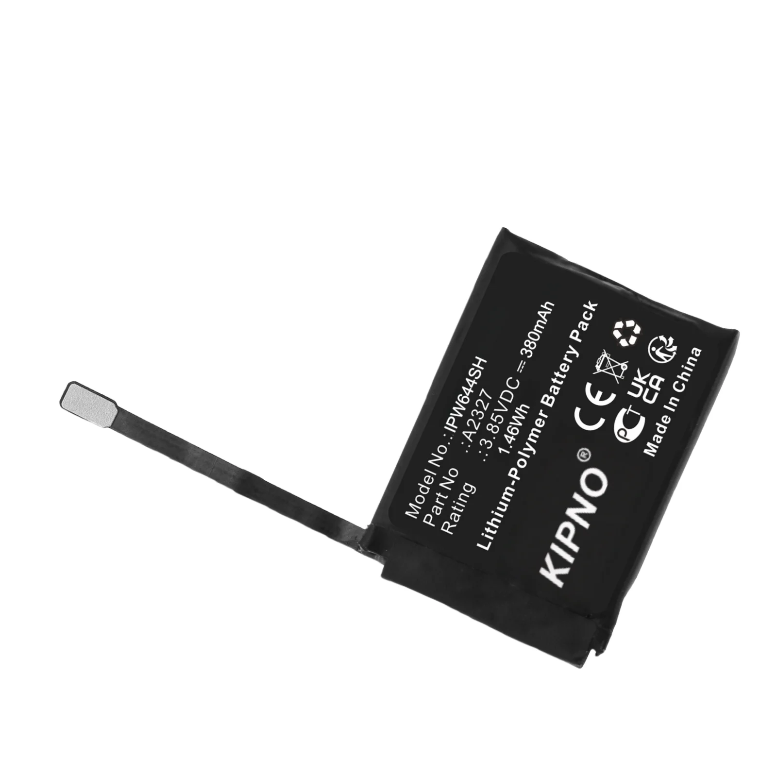KIPNO Smartwatch Battery 3.85V 380mAh A2345 for Apple Watch Series S6 40mm, 380mAh A2327 for Apple Watch Series S6 44mm
KIPNO Smartwatch Battery 3.85V 380mAh A2345 for Apple Watch Series S6 40mm, 380mAh A2327 for Apple Watch Series S6 44mm