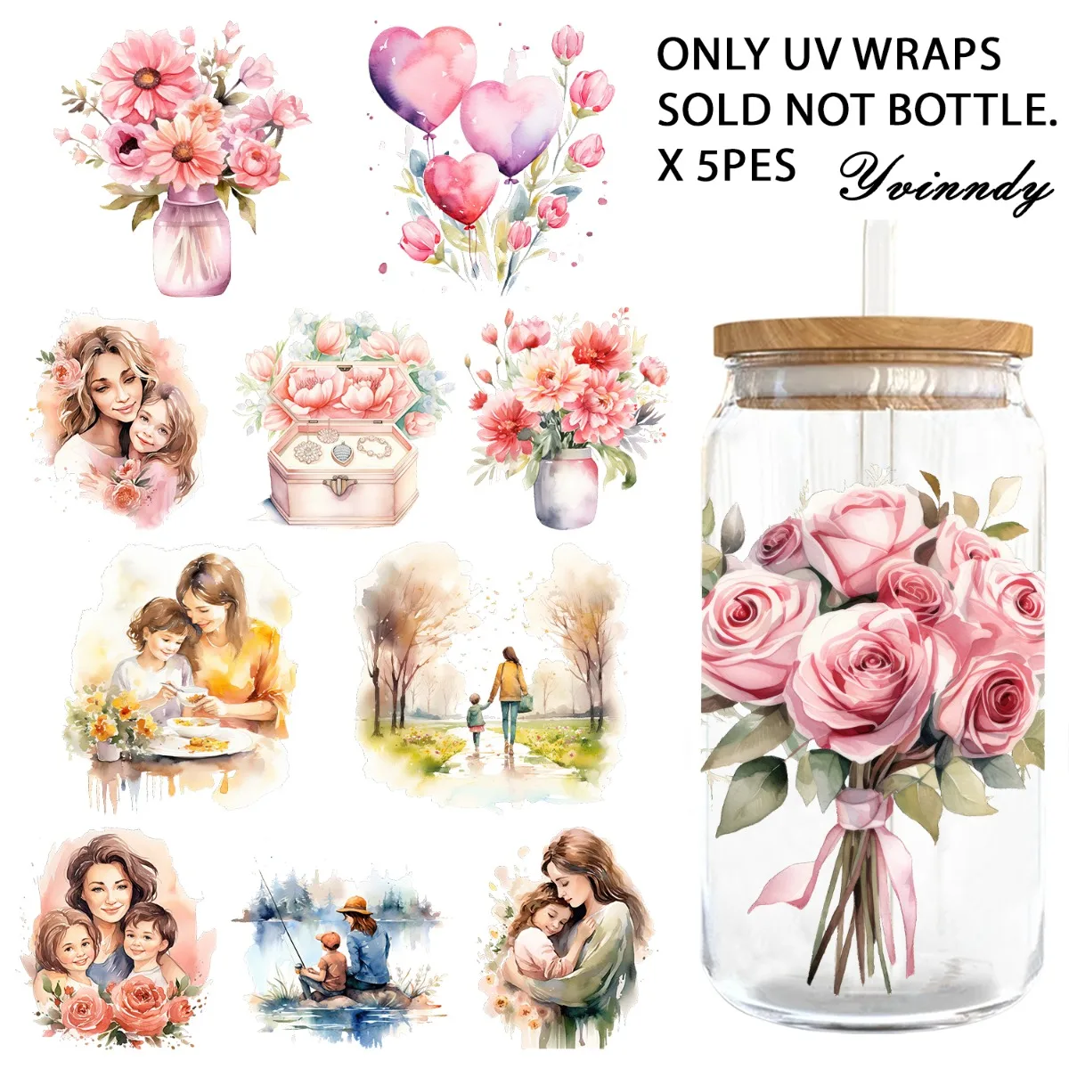 5PCS/Set Of 16OZ Mother's Day Theme Flowers And Mother's Day Design UV DTF Suitable For Mugscoration Gift Maker (Excluding Cups)
5PCS/Set Of 16OZ Mother's Day Theme Flowers And Mother's Day Design UV DTF Suitable For Mugscoration Gift Maker (Excluding Cups)